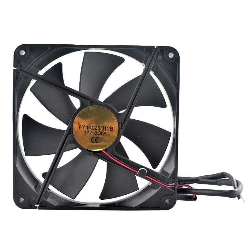 

Y-Y 14025H12B 14 см 140 мм вентилятор 140x140x25 мм DC12V 0,30A 2-контактный 1800 об/мин Вентилятор охлаждения с двумя шарикоподшипниками для блока питания шасси