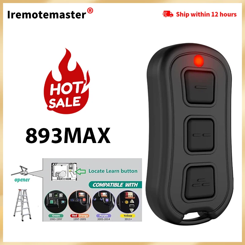 For LiftMaster 893MAX 373LM 371LM 372LM 973LM 971LM 972LM 81LM 82LM 83LM 84LM Garage Door Remote Control 310MHz 315MHz 390MHz