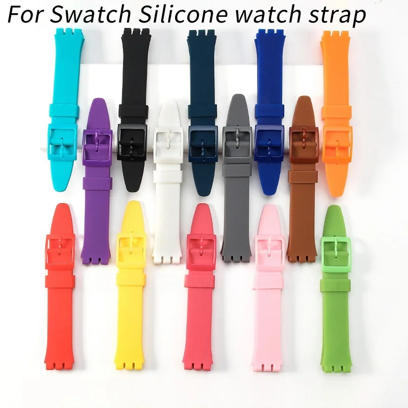 17mm 19mm Dedicated interface Needle Buckle Silicone Watch Band For Swatch Watch Accessories Soft Comfortable Rubber Watch Strap