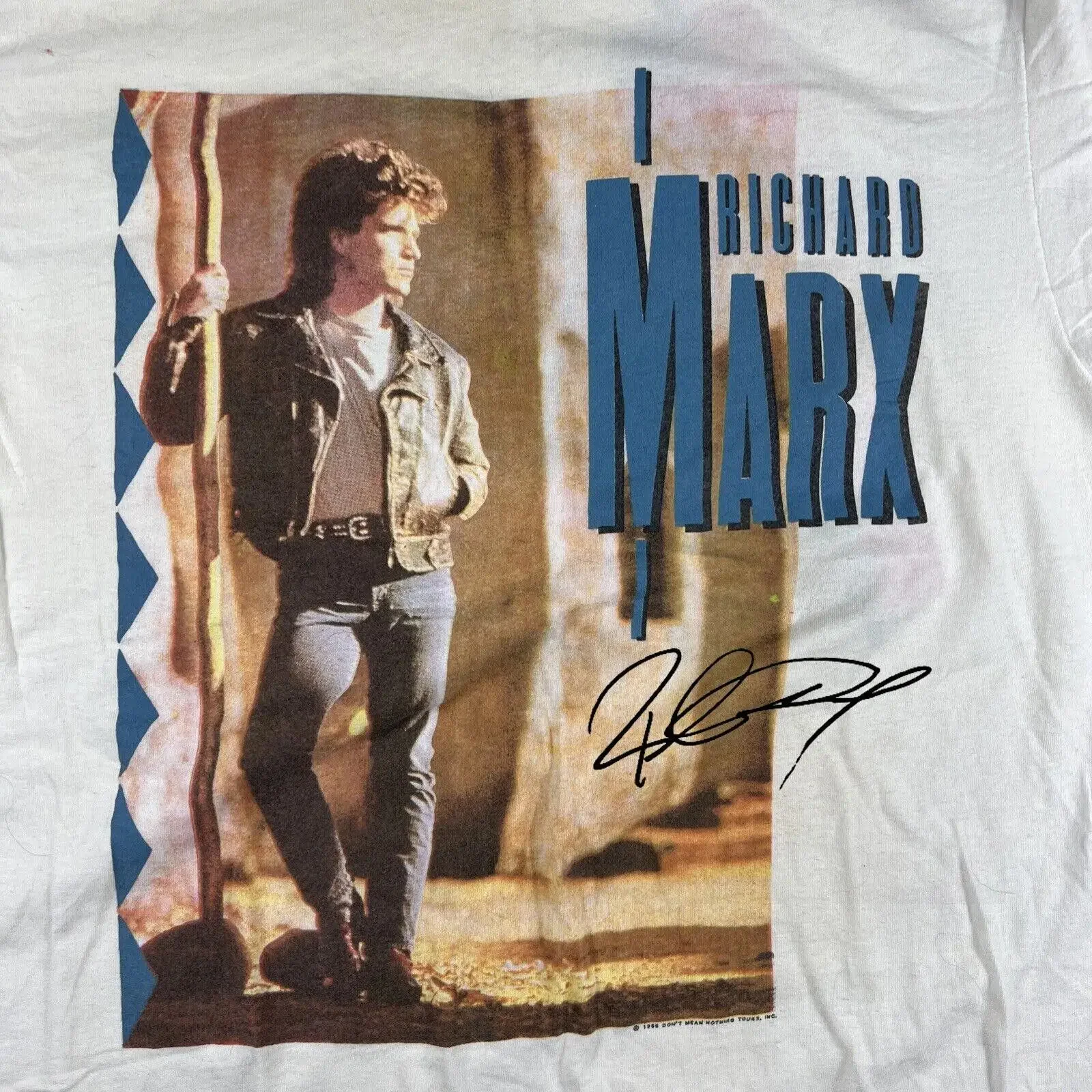 Richard Marx World Tour T Shirt  White S 5XL vintage Washed fashion Unisex Slightly Comfortable Breathable