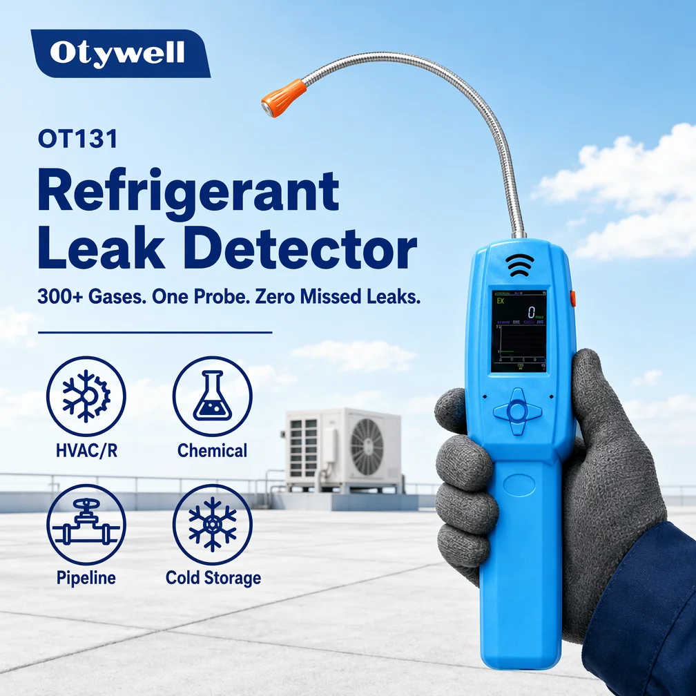 R404a Refrigerant Gas Leak Detector Portable  Leakage Tester with Pump Sound Light Alarm
