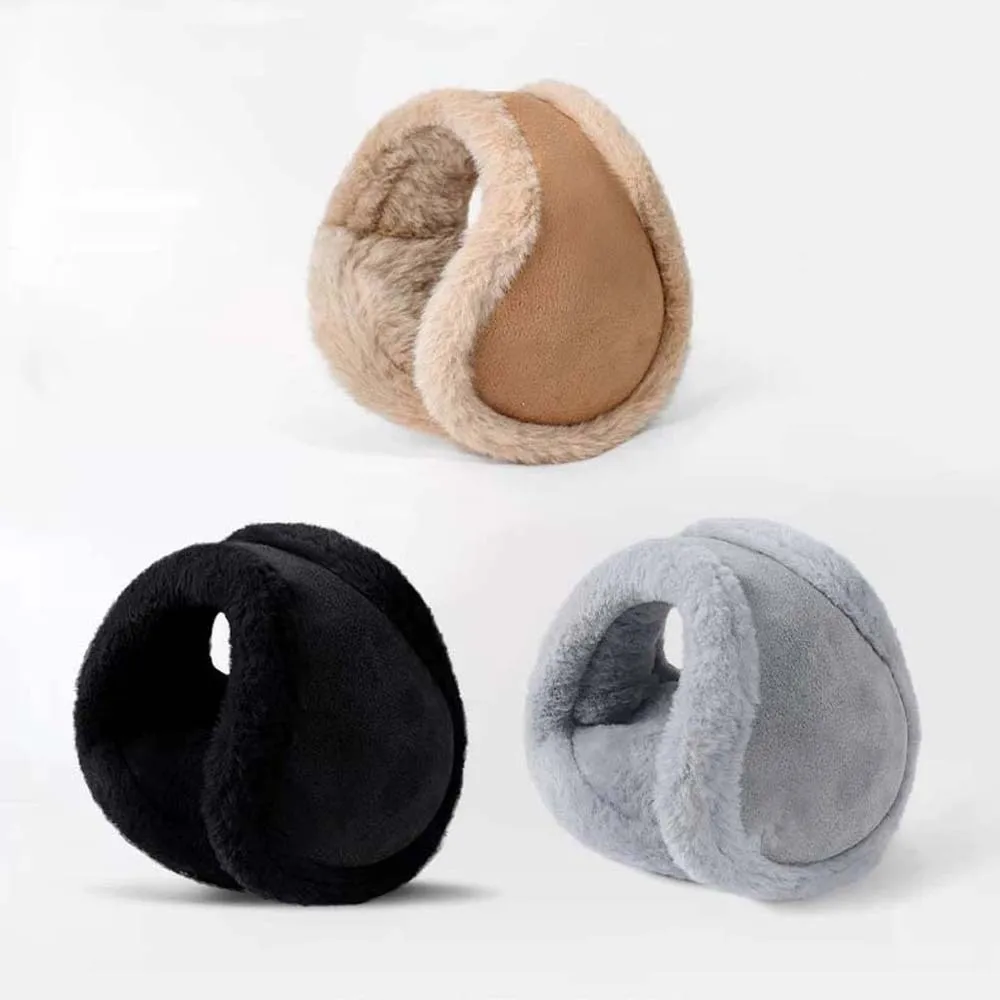 Ear Muffs Thickened Winter Earmuffs Windproof Fleece Lining Foldable Headbands Elastic Collapsible Thermal Ear Covers Skating