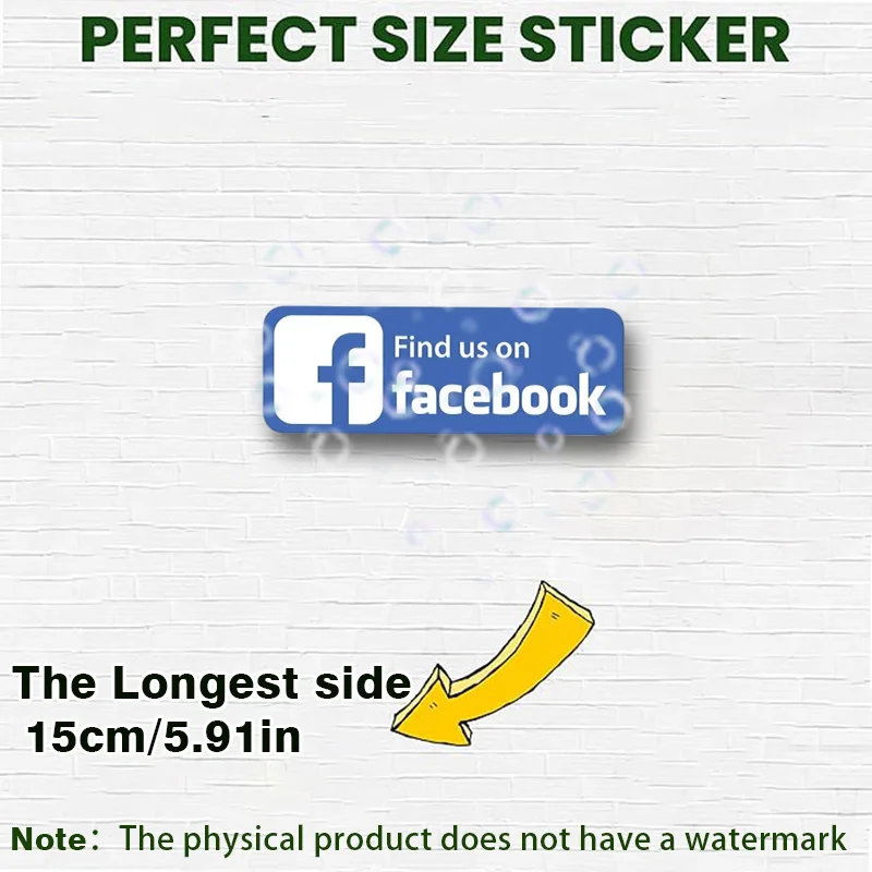 Blue Find Us On Facebook Self Adhesive Sticker - Work Van Shop Sign SG348