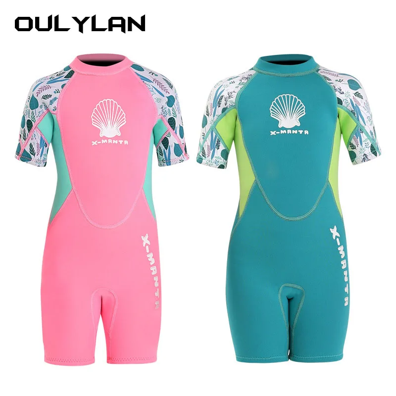 

2.5mm Neoprene Youth Kids Wetsuit Summer Surfing Suit Short Sleeve Diving Snorkeling Swimming One-piece Scuba Dive Swimwear Girl