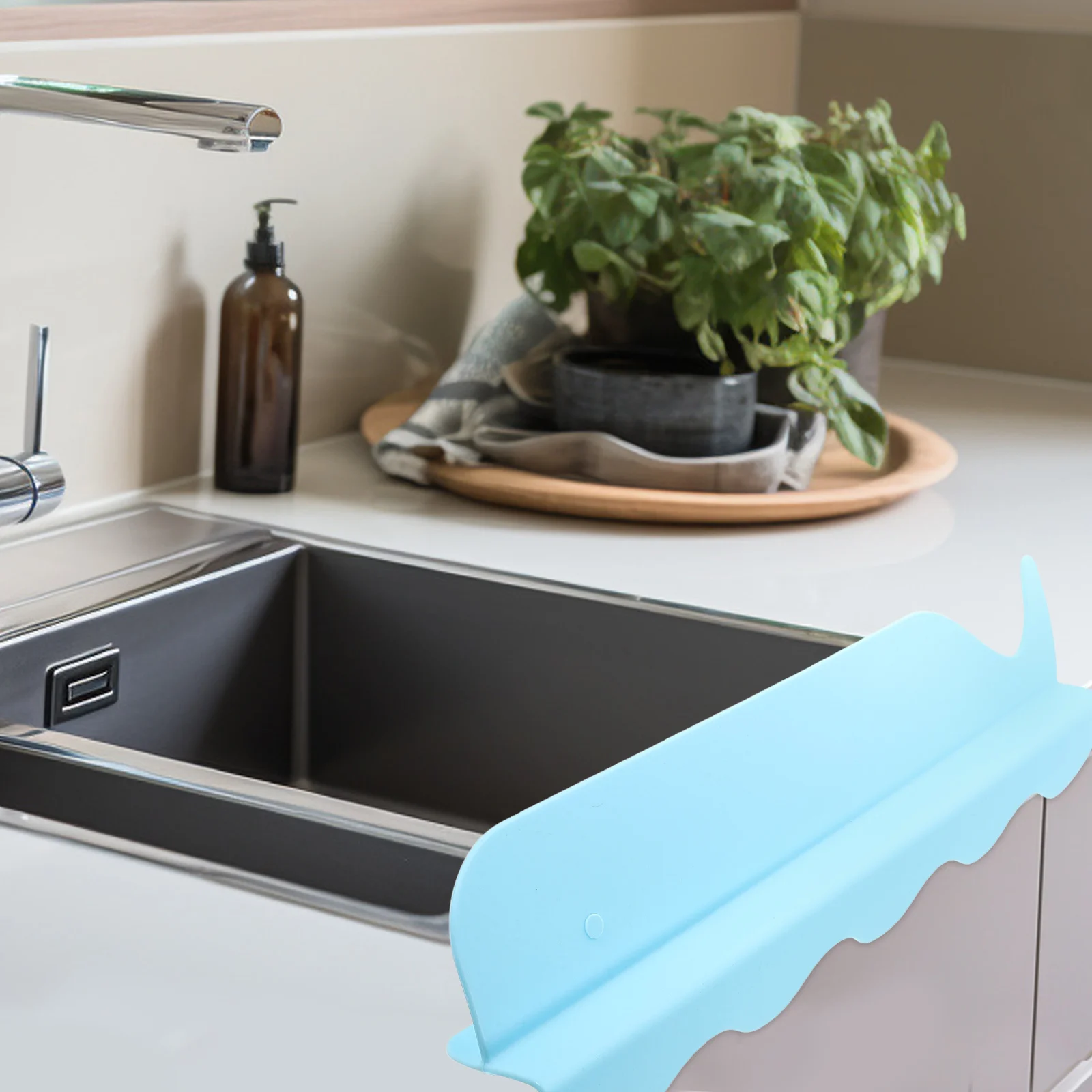 

1pcs Silicone Splash Guard For With Suction Cups Durable Water Barrier Self Draining Drip Catcher Protector Mat Under Organizer