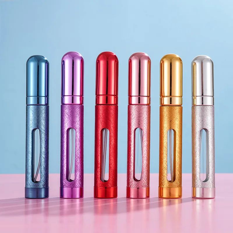 Portable 6ml/12ml Perfume Bottle Small Sample Glass Empty Bottle For Cosmetic Applications Press Empty Bottle For Easy Refilli