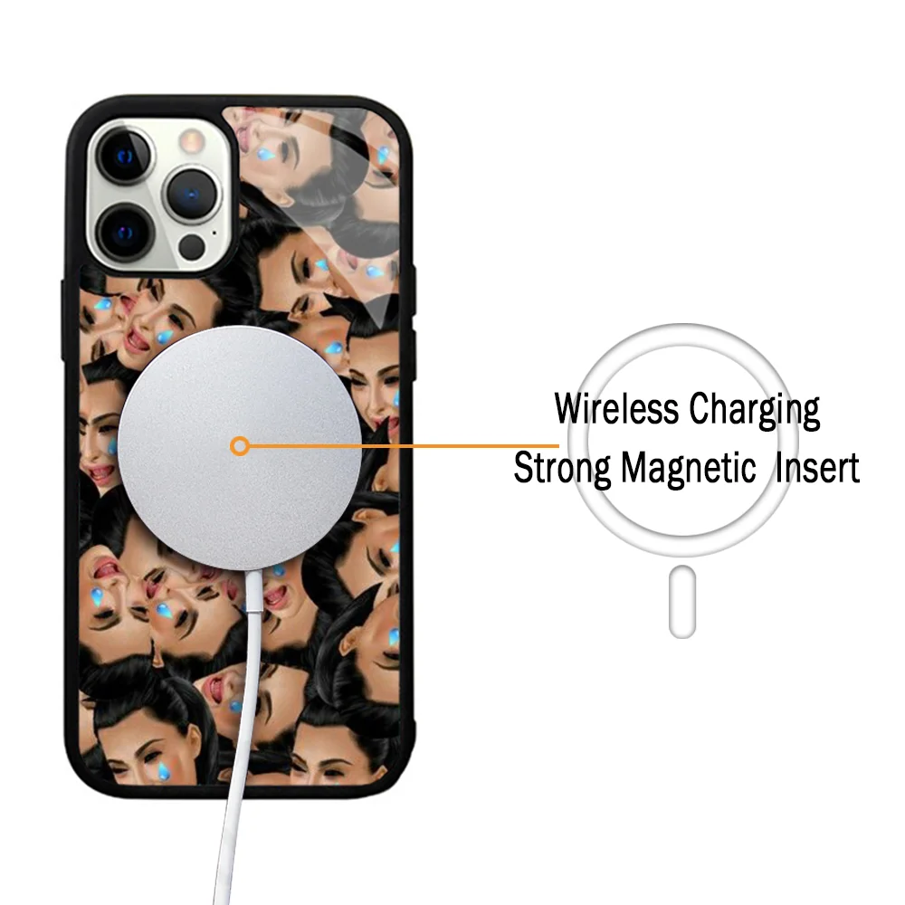 K-Kim K-Kardashian Phone Case For IPhone 11 12 13 14 15 Plus Pro Max Mirror Acrylic Cover For Magsafe Wireless Charging