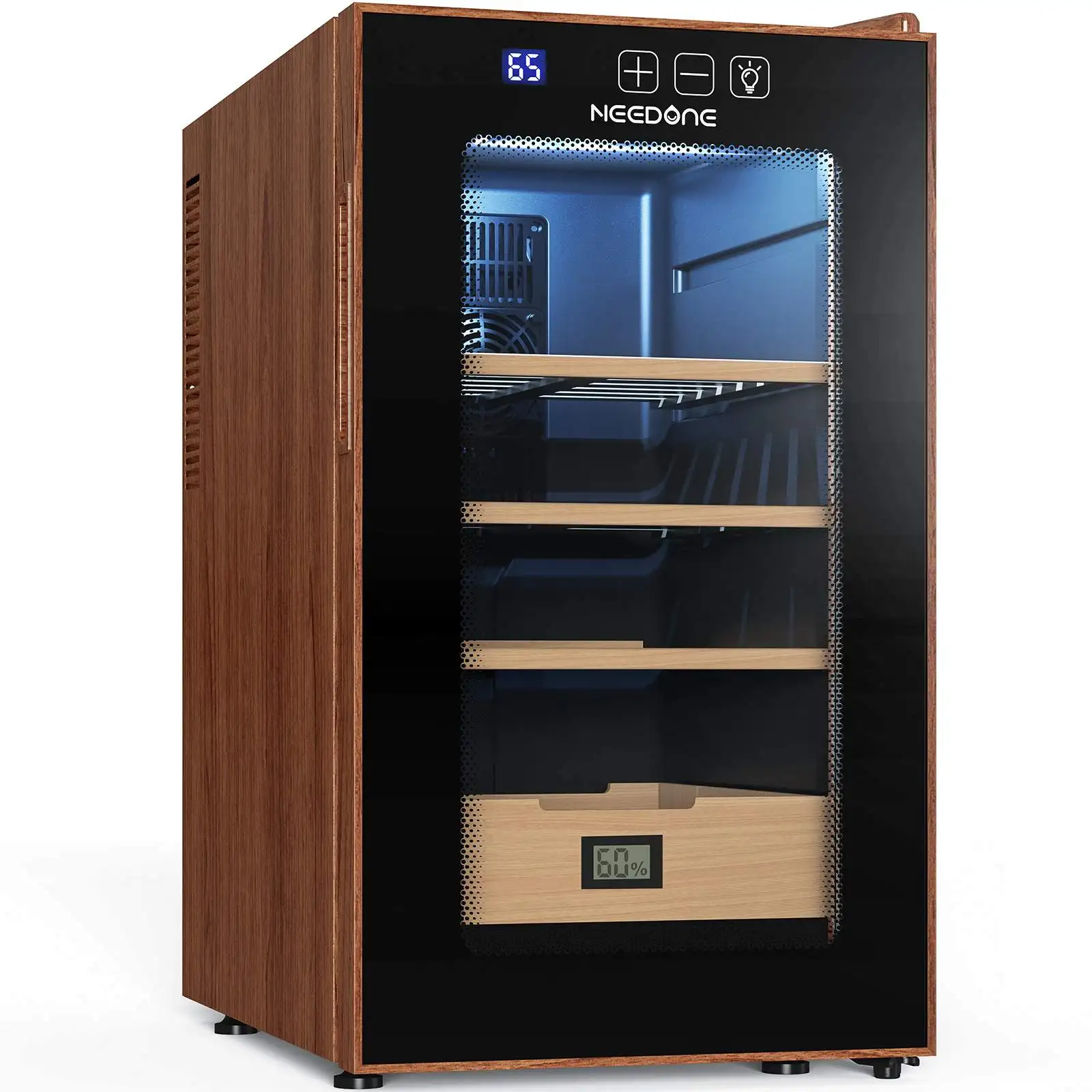 

NEEDONE 48L Electric Cigar Humidors Temperature Control System,Cooling & Heating Humidor Cabinet with Spanish Cedar Wood Shelves