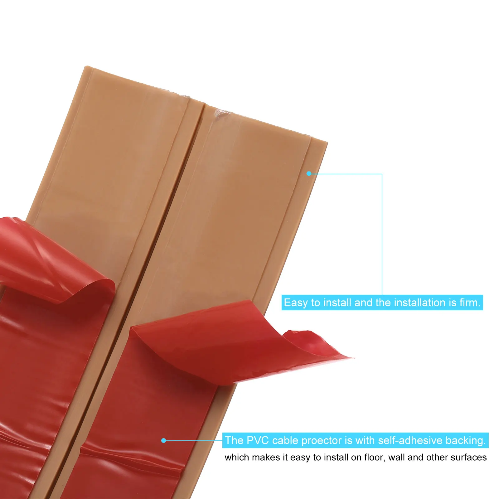 3.3ft/10ft Floor Cord Cover Self Adhesive Cord Hider 0.47" W x 0.3" H for Cable Management Cable Protector