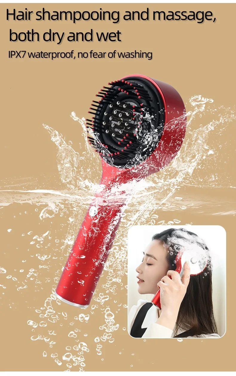 Women’s Hair Growth Comb Red Light Therapy Scalp Detection Massager Electric Hairstyling Equipment for Hair Loss Thinning