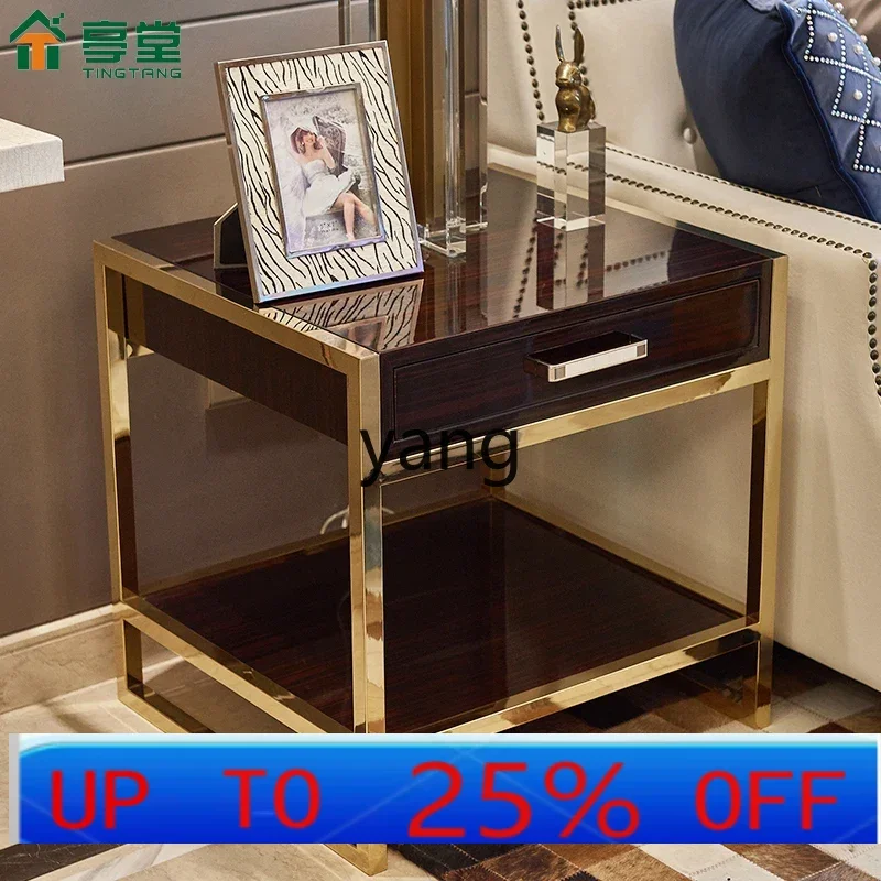 

LH side table living room creative stainless steel small coffee table sofa side table