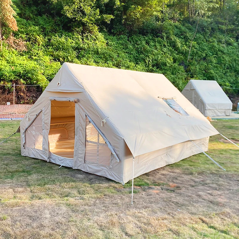 家族用インフレータブルキャンプテント、PVC天窓エアチューブ