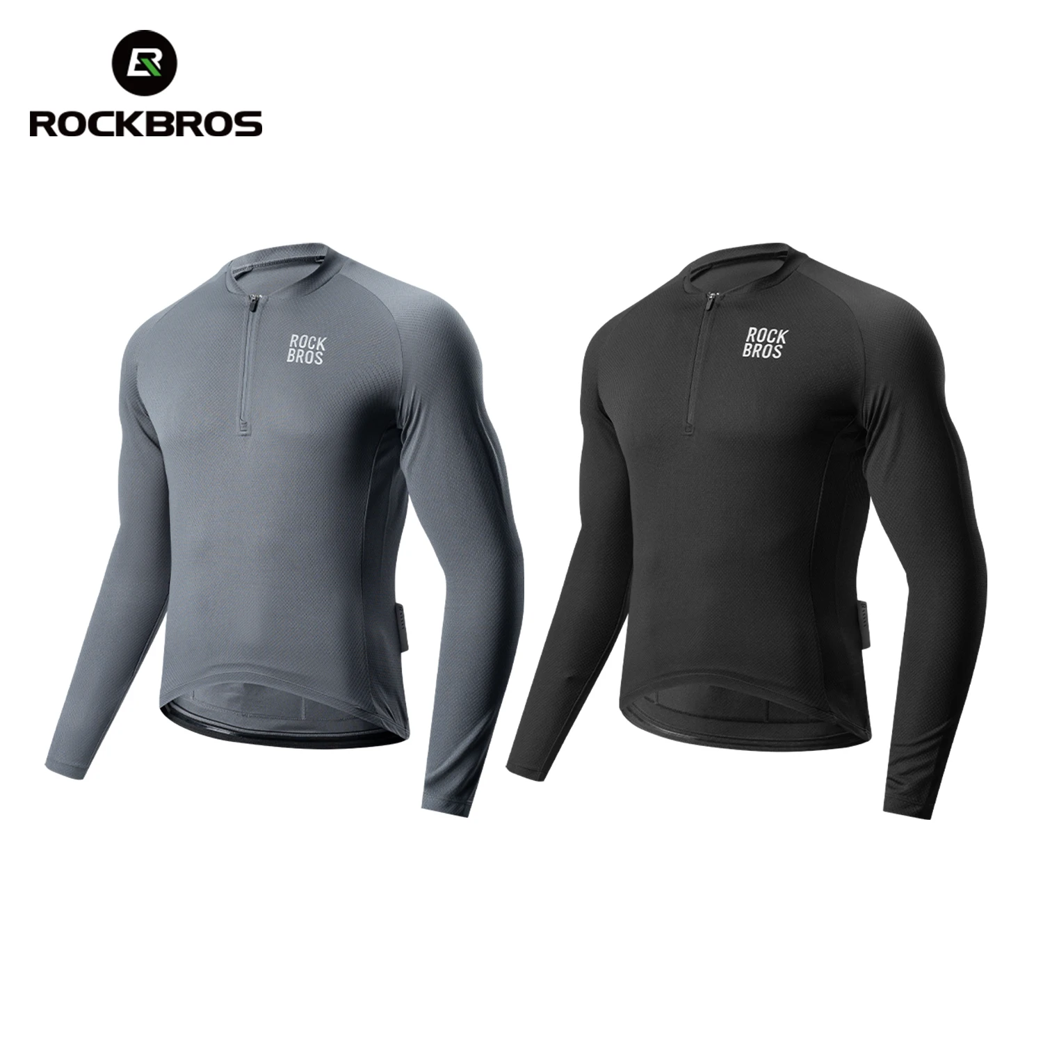 

ROCKBROS Весна-лето велосипедный трикотаж легкий дышащий трикотаж с длинными рукавами футболка-поло на молнии верхняя рубашка мужская одежда для велоспорта