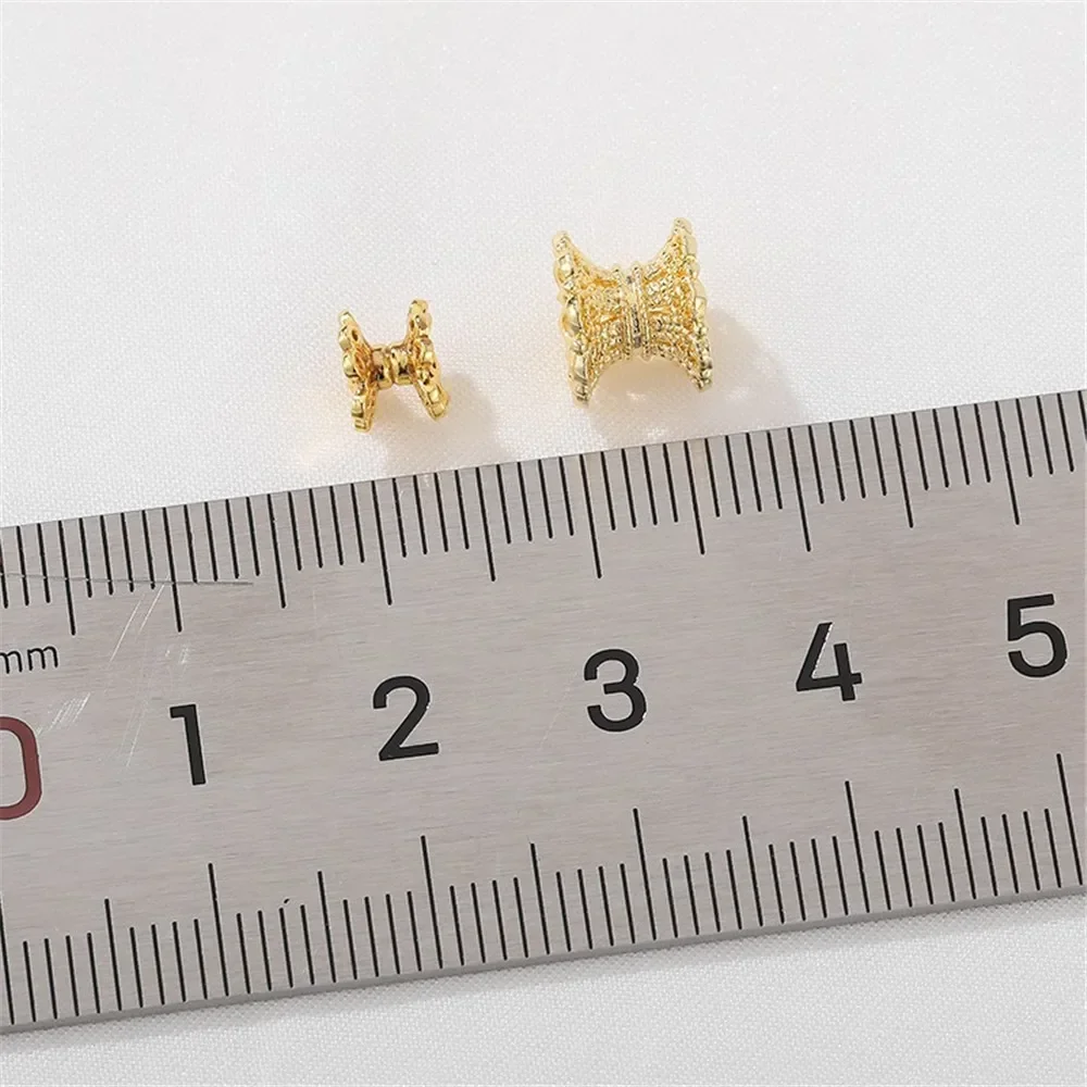 14K vergulde dubbelzijdige bloemenhouder met gescheiden kralenhouder Handgemaakte doe-het-zelf armband ketting accessoire materialen