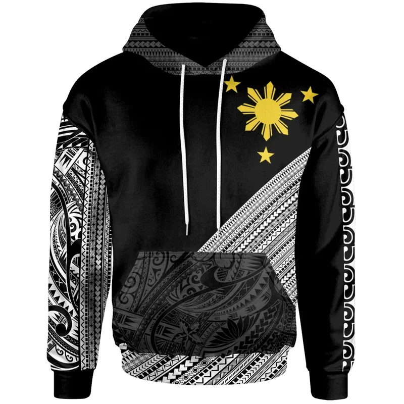 3D Philippines Filipinos Polynesian Tattoo Lapu Lapu Sun Tribal Printing Hoodies For Men Kid Fashion Hooded Hoody Cool Pullover