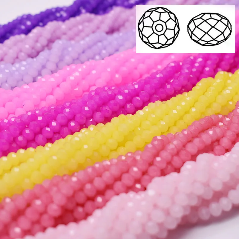 4 6 8mm roxo rosa rosa rondelle cristal grânulos de vidro tcheco solto needlework facetado solta espaçador grânulos para fazer jóias diy