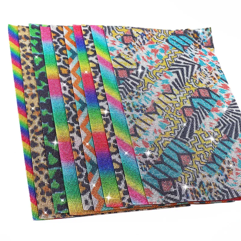 1Pcs Self Adhesive Rhinestone Stickers Glass Glitter Leopard Print Rhinestone Stickers DIY Craft Clothing Bags Shoes