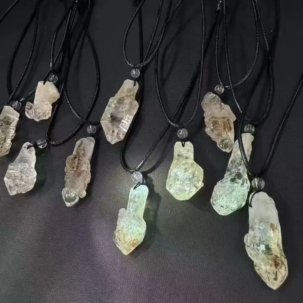 Natural Herkimer Diamond Necklace String Charms Handmade Fortune Energy Mineral Woman Amulet Jewelry Gift 1PCS