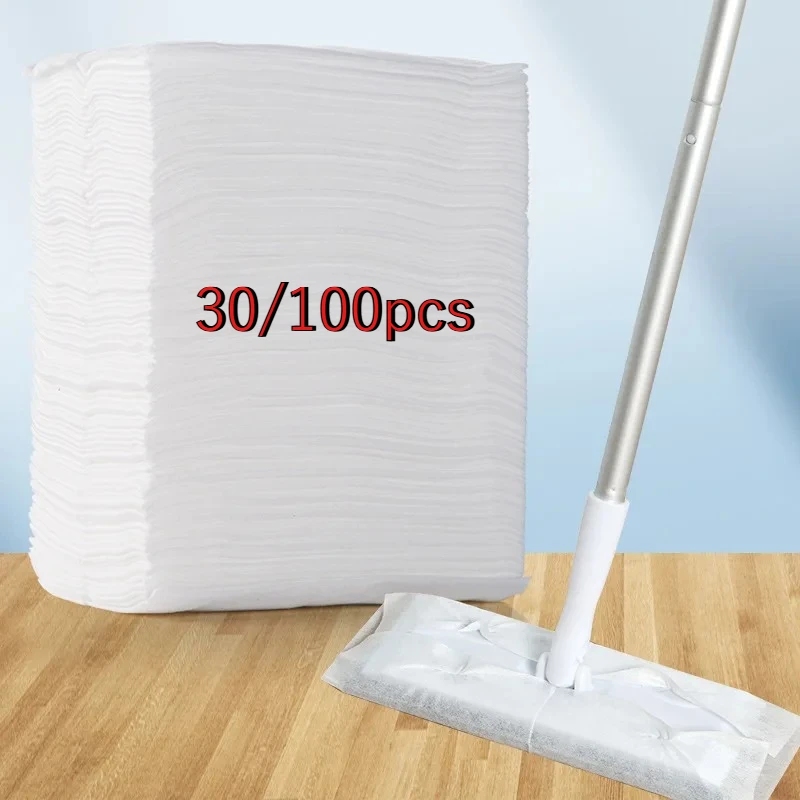 30/100 piezas de papel para quitar el polvo, paño desechable para quitar el polvo del hogar, almohadilla electrostática para fregona, baldosas, suministros de limpieza de suelos