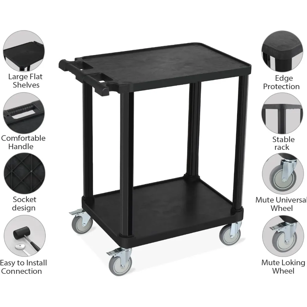 عربة المرافق التجارية ذات العجلات الدوارة، ومقبض متعدد الوظائف، وسعة كبيرة، ونظام الفرامل للاستخدام في الخدمة #2