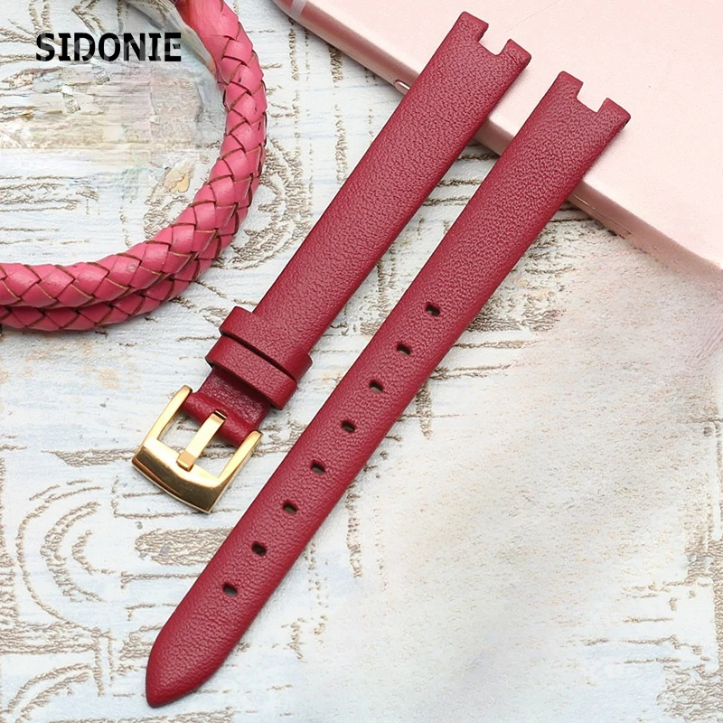 For Gucci Watch Women\'s Watch Belt Ya141501 Ya141401 Series GC Leather Watch Band 12mm 14mm Notch Genuine Leather Strap