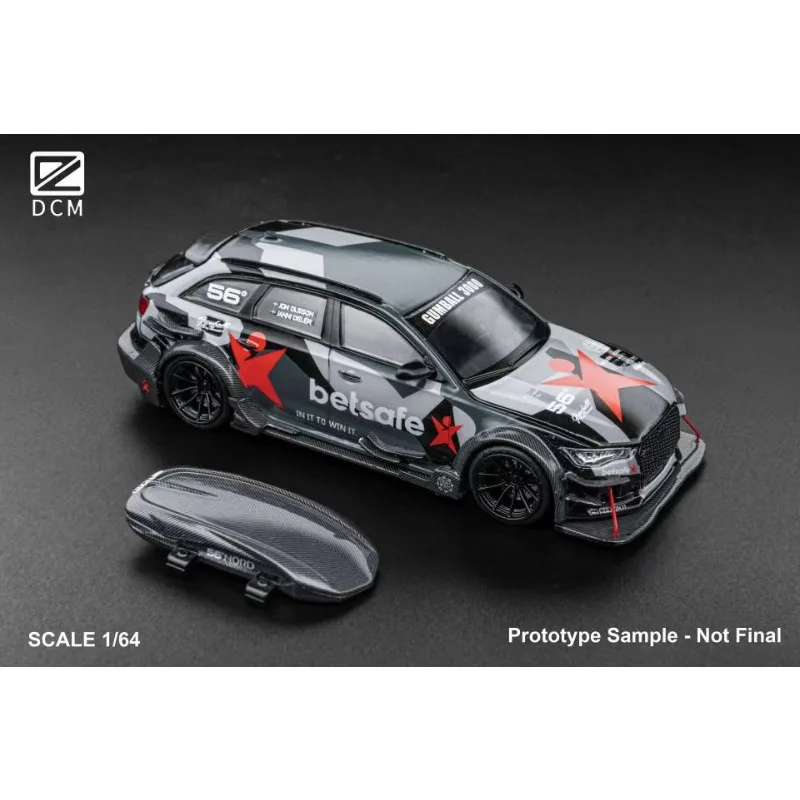 Dcm 1:64 audi rs6 c7 dtm betsafe gumball 3000 camuflagem livria capa aberta, caso de telhado liga removível modelo de carro brinquedo presente
