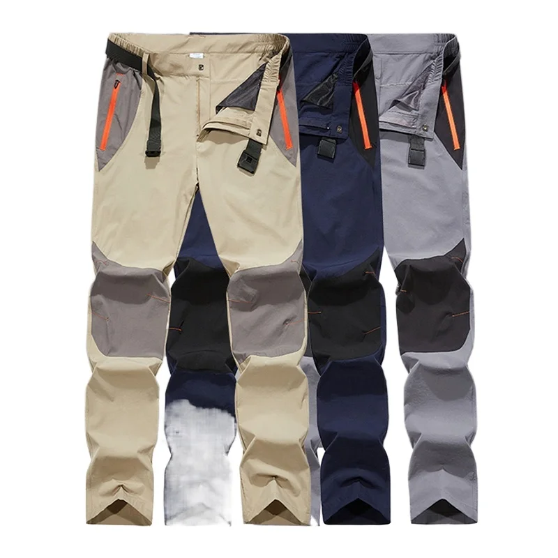 

Quick Dry Men Outdoor Sports Trousers Casual Slim Cargo Pants Zipper Pockets Mountain Climbing Hiking Waterproof Cargo Pants Men