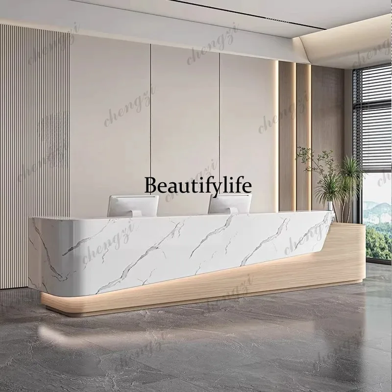 PPP Modern Executive Reception Desks Company Simple Unique Aesthetic Reception Desks Minimalist Design Mostrador Trendy Furnitur