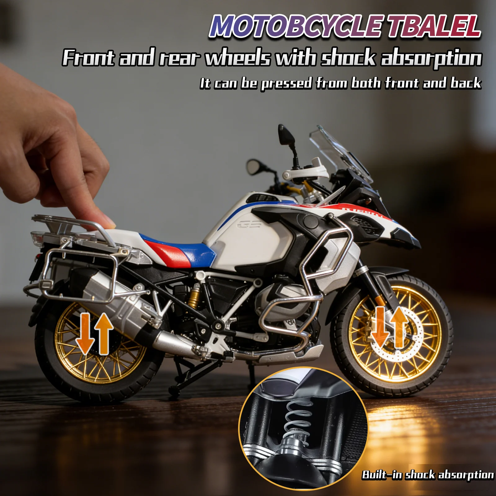 Spray 1:6 BMW R1250 GS ADV aleación Metal Diecast modelo motocicleta alta simulación hogar adornos de moda colección Hobby regalos