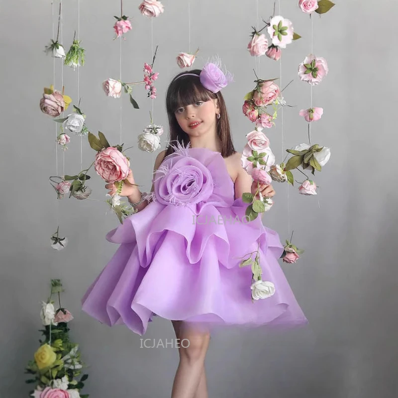 Party  Dress Children Lavender Girls Flower Girl Princess Birthday Party Gown Pageant Formal Dresses for Kids Toddler Wedding