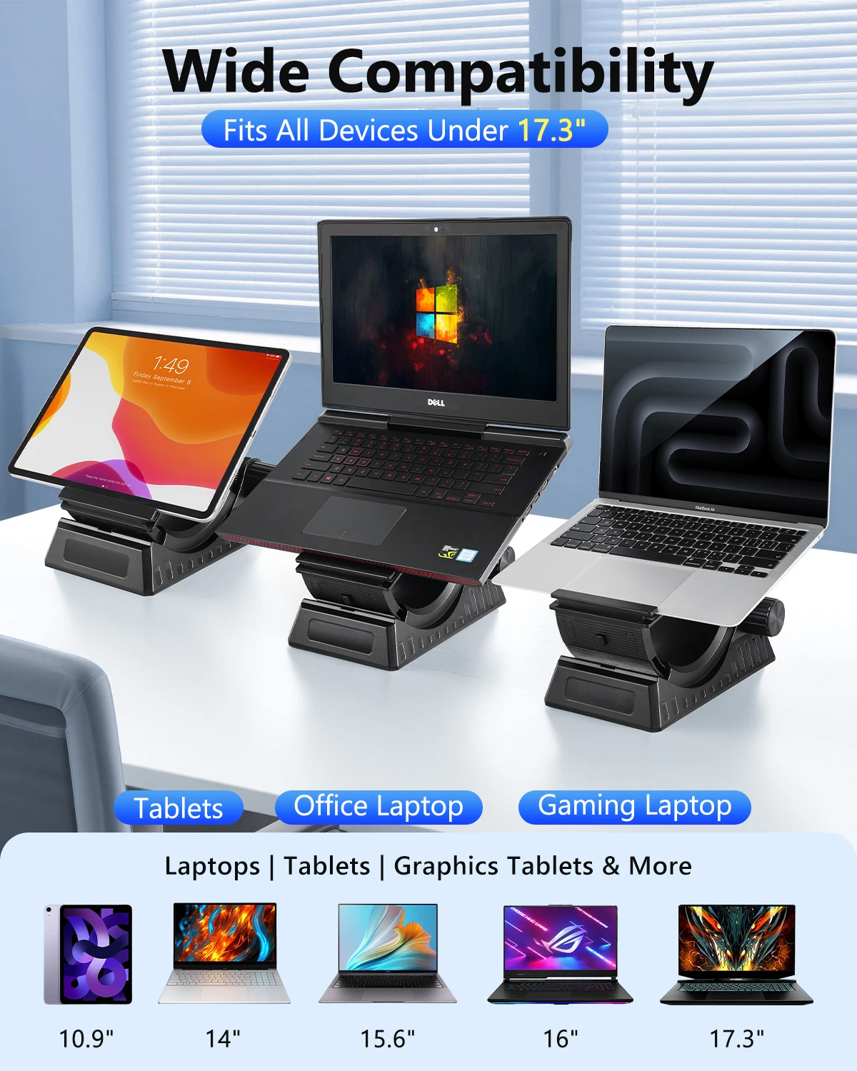 Oatsbasf Desktop Laptop Stand Riser 0-53°Angle Adjustment For Under 17.3