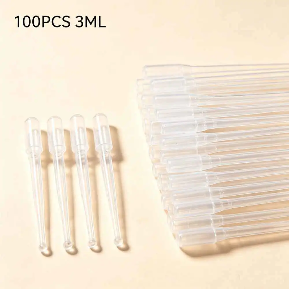vvocci  3ml Clear Graduated Pipettes Plastic Disposable Dropper Labware Transfer Pasteurized Cups 100 Test Tubes