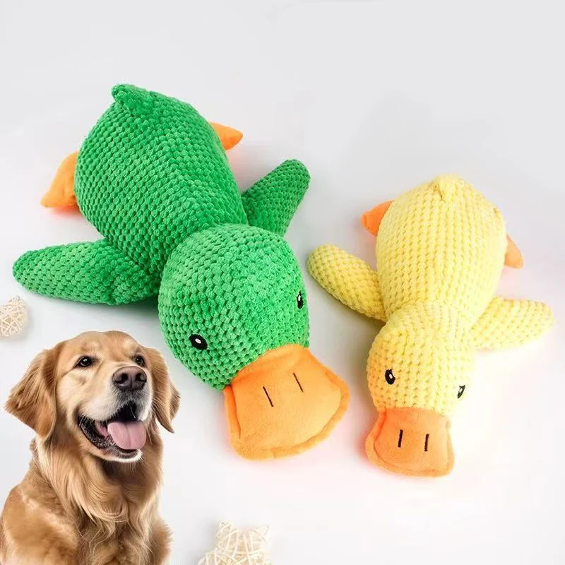 Interactive Squeaky Dog Chew Toy Dog Plush Toys To Keep Them Busy with Soft Fabric Yet Tough Quack Duck for Indoor Pups Teething