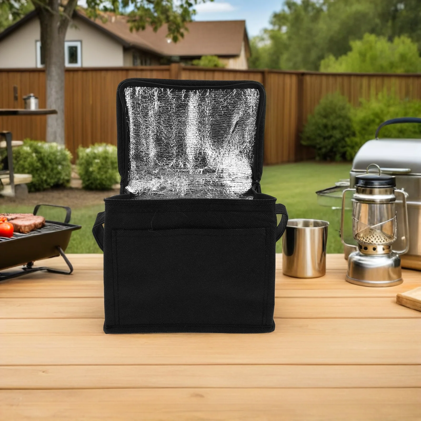 Isolierte Lunch-Einkaufstasche, wiederverwendbar, wasserdicht, Thermokühler, tragbar, für Picknick, Camping, Schule, Reisen, große Kapazität, Lunchbox