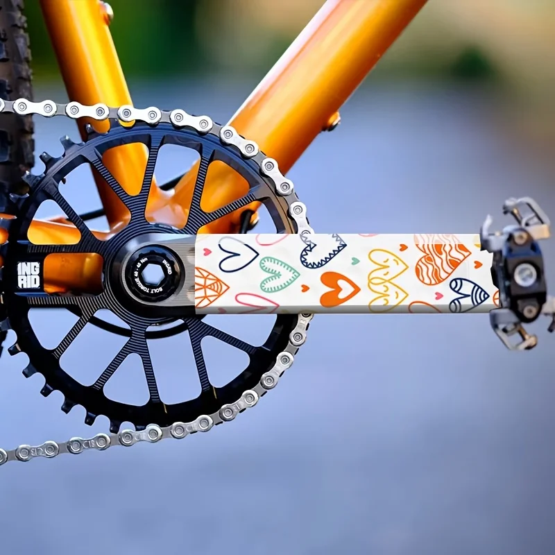 Colorful Heart Bike Crank Sticker 1Pair Rainbow Line Vinyl Decal Waterproof Crank Arm Protector MTB Road Bicycle Cycling Decor