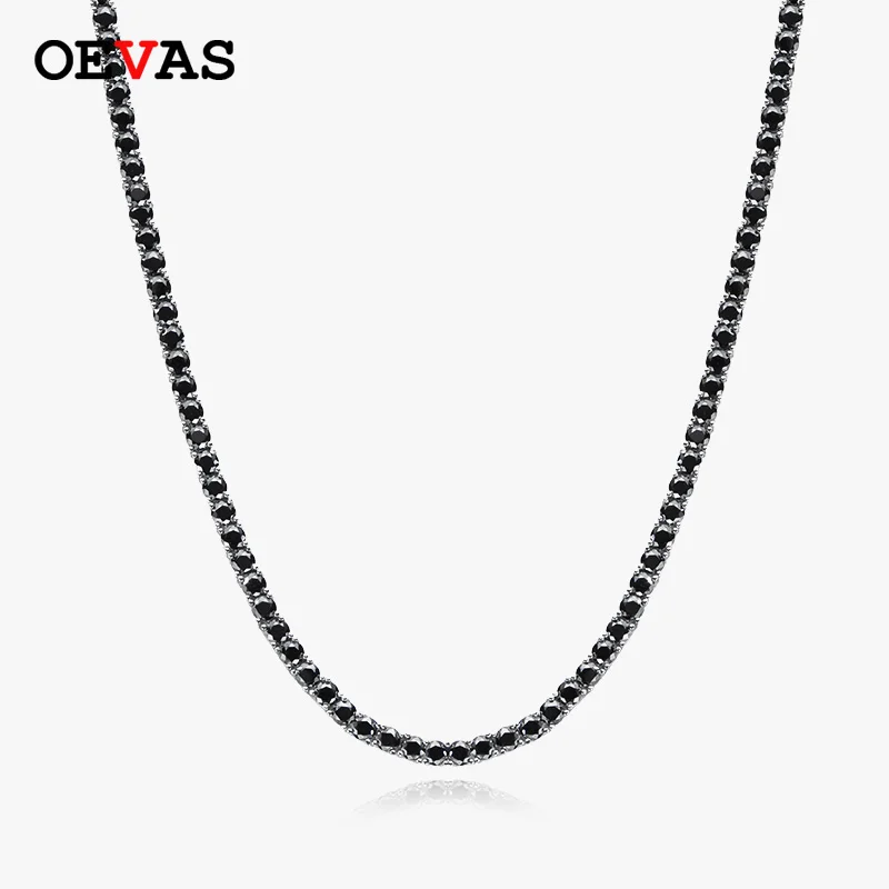 

OEVAS 100% 925 Sterling Silver Full Real Moissanite Sparkling Top Quality Chains Necklace For Women Party Fine Jewelry Gift