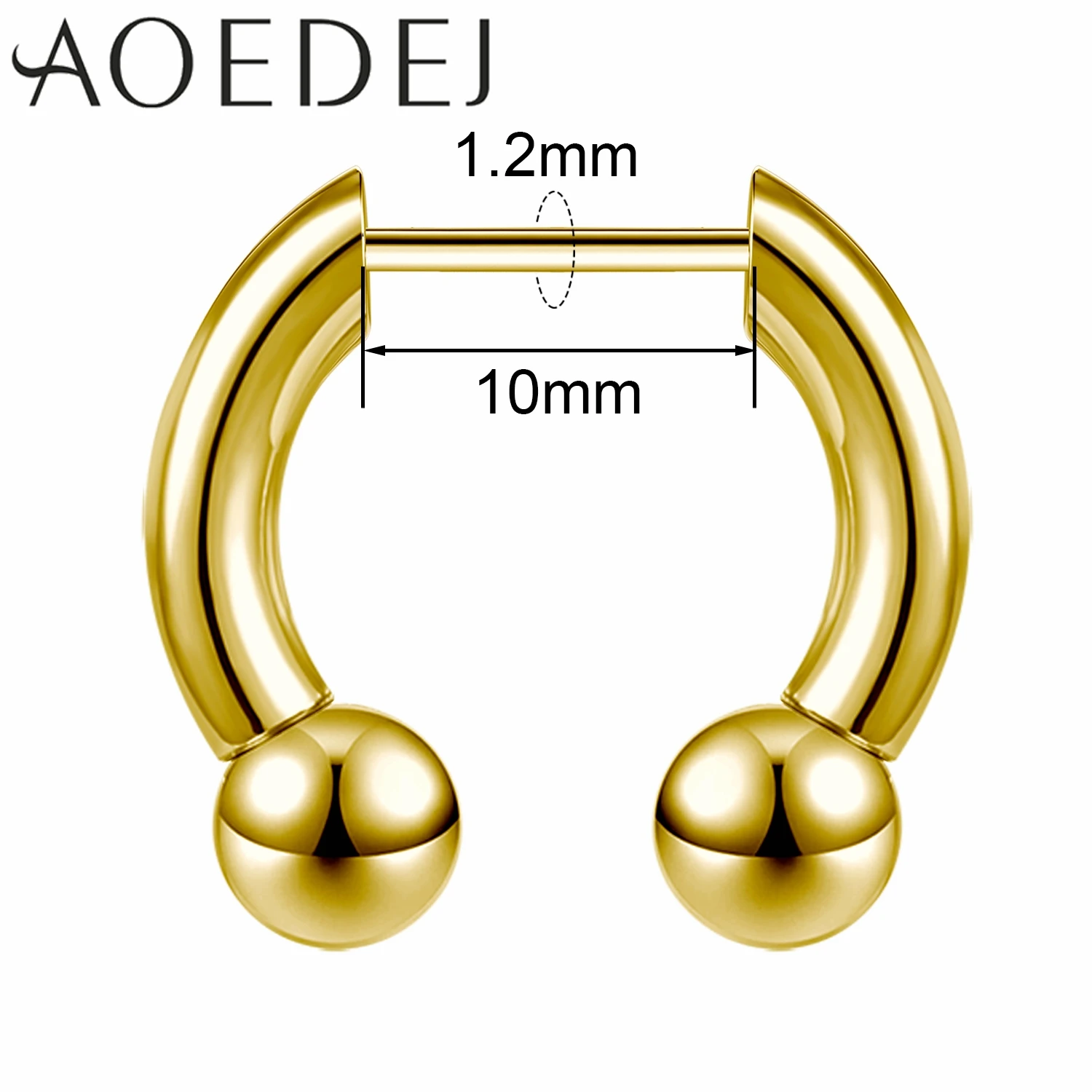 AOEDEJ 1 PC 16G Plug-In-Stil Edelstahl Nasenringe Damen Herren Septum Ring Spike Ox Horn Große Messgeräte Körperpiercings 8/10 MM