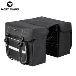 WEST BIKING Bicycle Rear Seat Bag 25L Large Capacity Outdoor Luggage Carrier Bags Cycling MTB Road Bike Trunk Double Pannier Bag