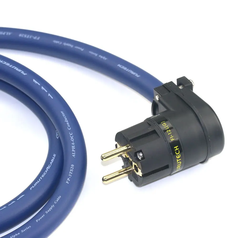 Japan Furutech FP-3TS20 Blue Ribbon OCC HIFI L-type EU Plug Elbow Power Line Gallbladder Amplifier Power Upgrade Line