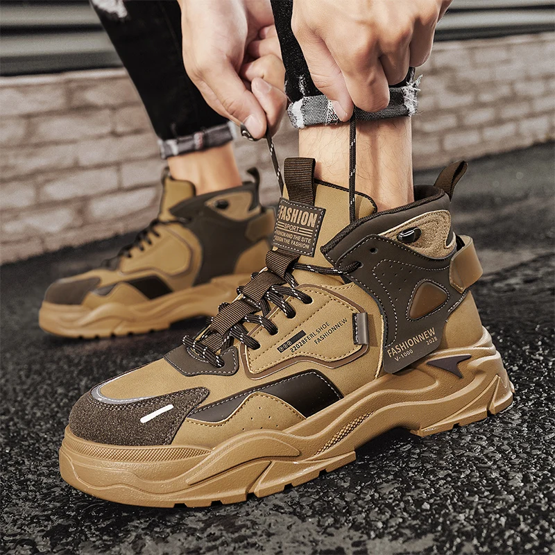 CYYTL Casual Mens Boots Outdoor Winter Shoes Work Hiking Ankle Chelsea Cowboy Tactical Platform Designer Luxury Leather Sneakers