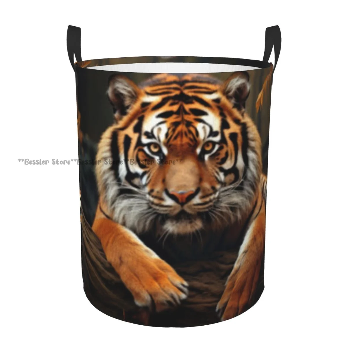 

Foldable Laundry Basket for Dirty Clothes Beautiful Tiger Portrait Storage Hamper