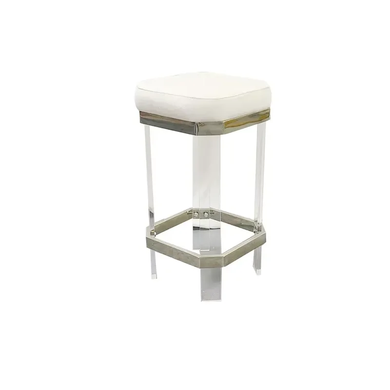 for  Stainless Steel Frame Acrylic Footstool and Chair Suitable  Living Room and Kitchen