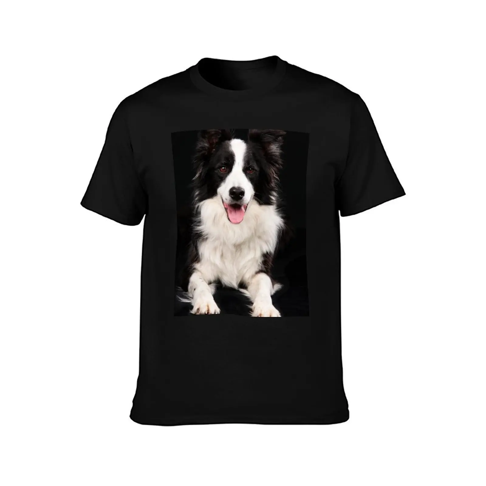 Black and white border collie T-Shirt Athletic Fit Sports Short Sleeve Top T-Shirt
