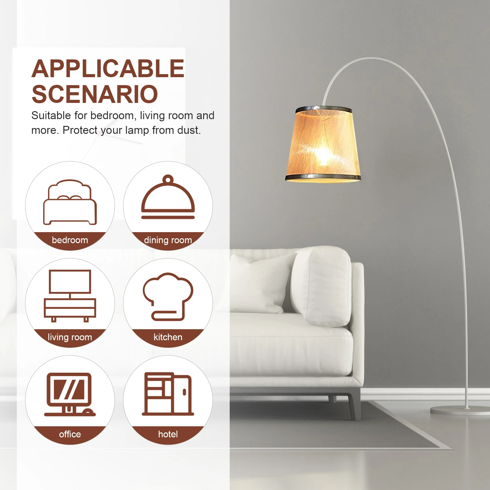 

Fabric Lampshade Light Cover for Desk Small Barrel Decorative Clip Vintage Table Indoor Lampshades Metal Cloth Durable
