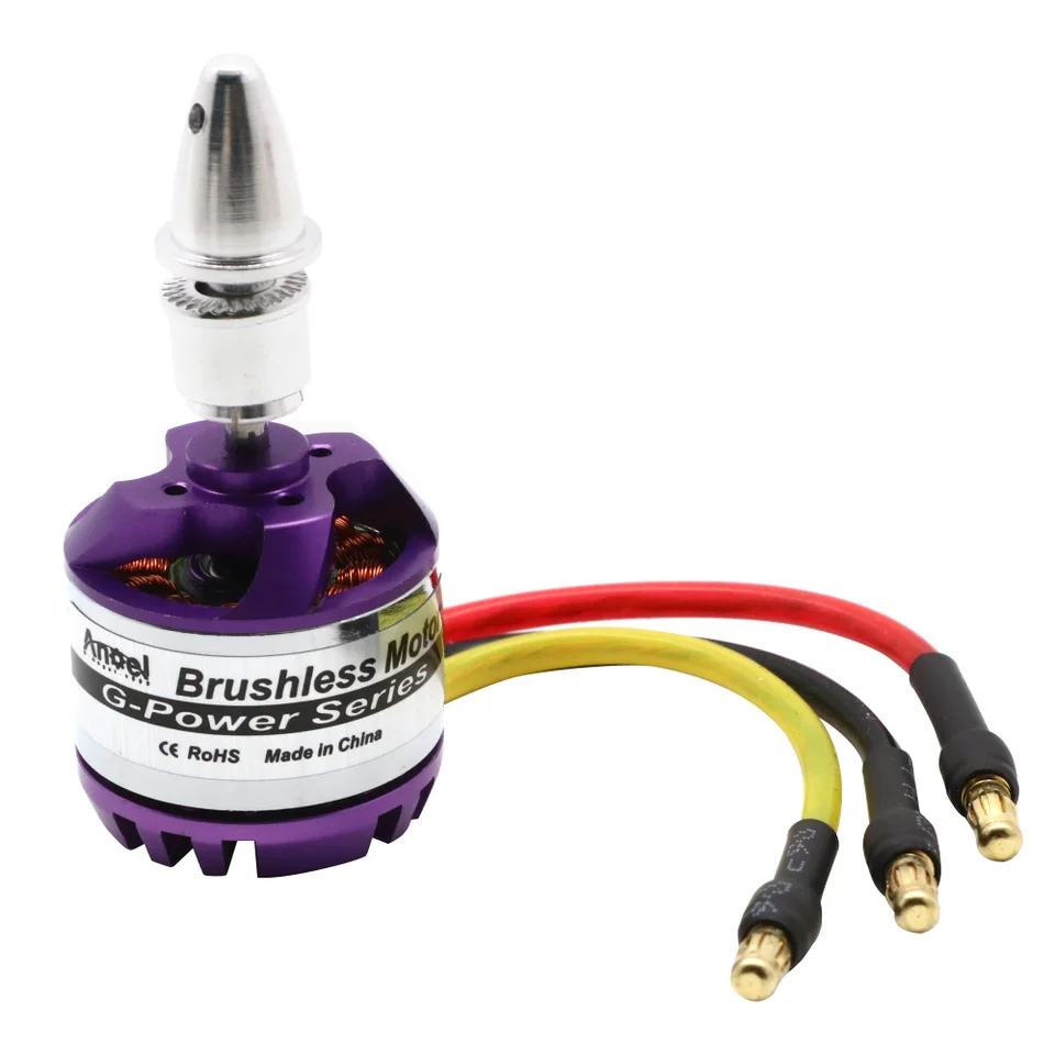 Moteur Brushless Rotor Externe N2830 1300KV – Métal, 250W, Pour Avion RC 4 Axes, Hélice 9x6 à 10x6