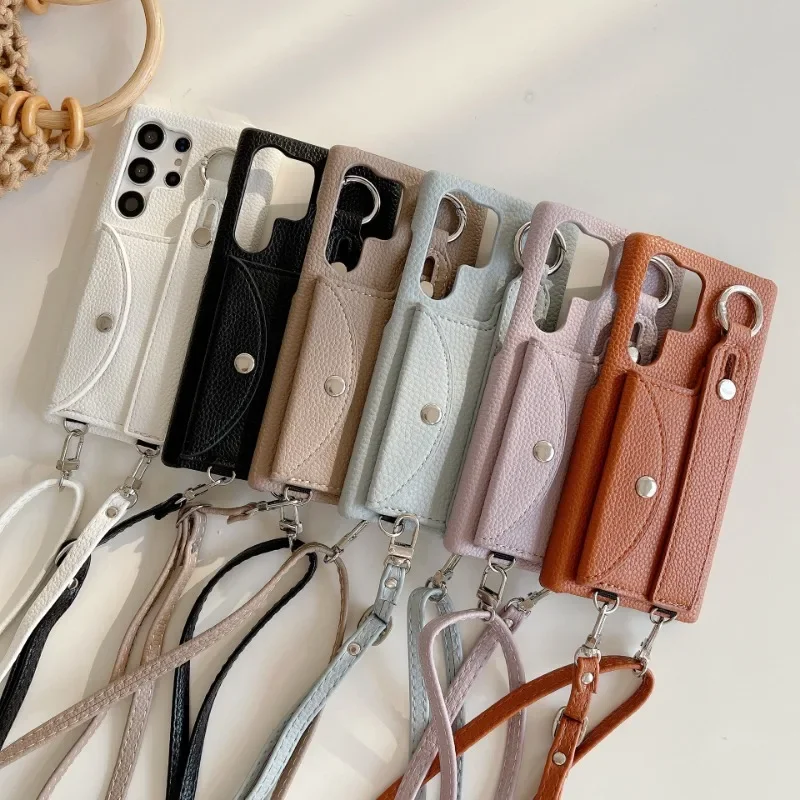Crossbody Phone Case for Samsung Galaxy S24 S25 Ultra S22 Plus S23 S21 FE A54 S34 A14 A35 A55 Wallet Card Holder Cover