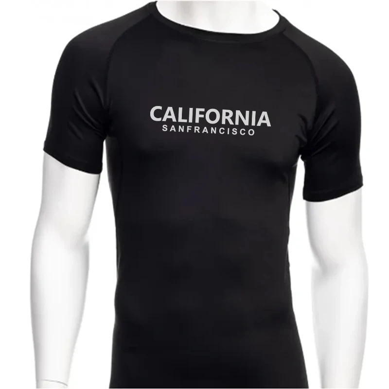 Men Running Compression T-shirt Short Sleeve Sport Tees Gym Fitness Sweatshirt Male Jogging Tracksuit Homme Athletic Shirt Tops