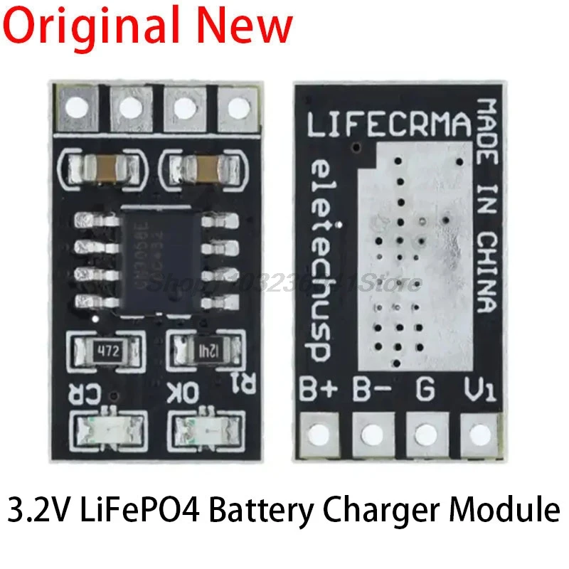 Dedicated 3.2V LiFePO4 Battery Charger Module 3.6V 1A CV/ CC wtih Overvoltage Protection Automatic Recharge Low-Power Sleep Mod