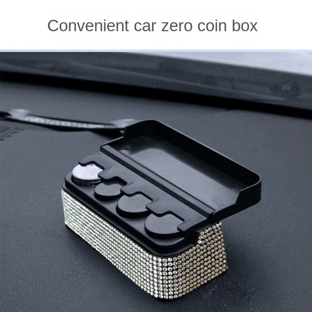 New Plastic Coins Storage Box Car Interior Dual Purpose Car Coins Case Creative 4 Compartment Coin Wallet Box Car Interior