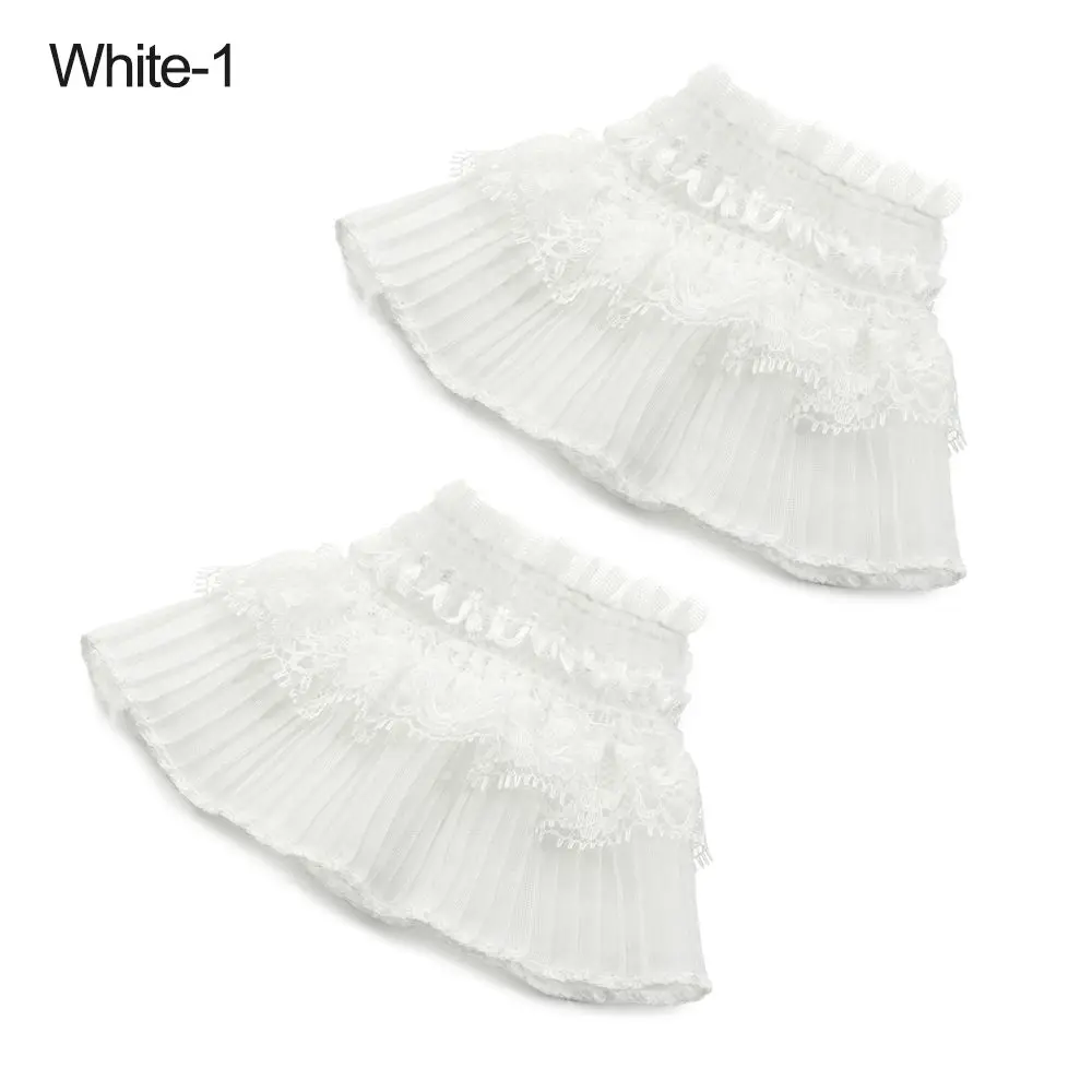 

1Pair Spring Autumn Gloves Sweater Decorative Arm Cover Lace Cuffs Ruffles Elbow Sleeve Fake Sleeve Detachable Sleeve Cuffs